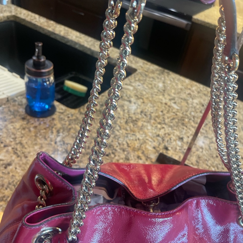 Gucci SOHO Red Leather Chain Shoulder Bag EUC. COA in pics. - Picture 10 of 13